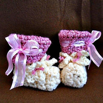912 - Pink Ribbon Booties