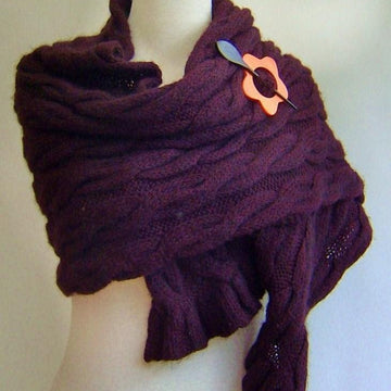 Wrap Shawl with Cables