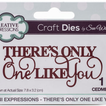 Creative Expressions Craft Dies By Sue Wilson - Mini - There's Only One Like You