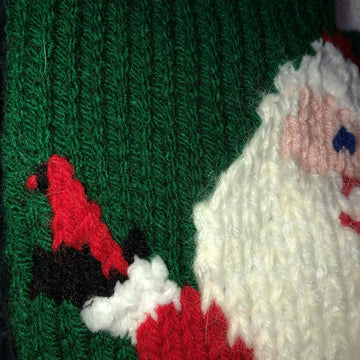 Santa with Cardinal Stocking