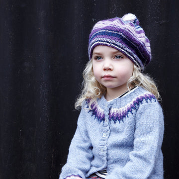 "Agnes Cardigan & Beret" - Cardigan Knitting Pattern For Girls in Debbie Bliss Aymara - DB208