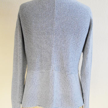 Silk knitted jacket with crochet embellishments