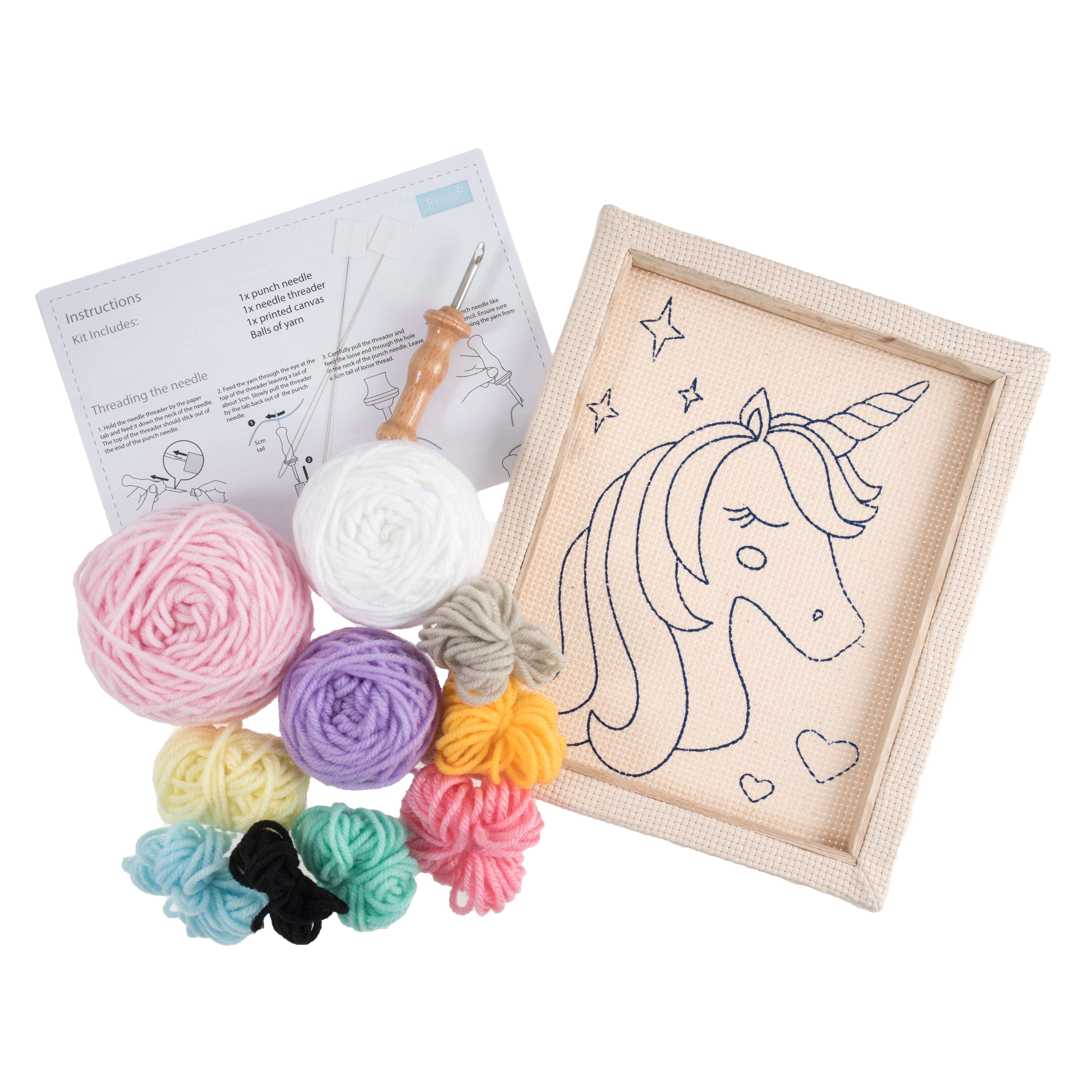 Trimits Punch Needle Kit: Unicorn - 20.32 x 25.4cm (8 x 10in)