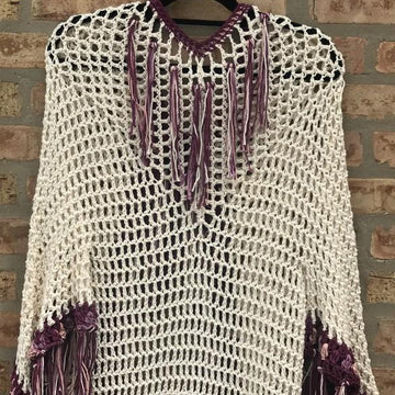 Tribal Open Poncho With Sleeves