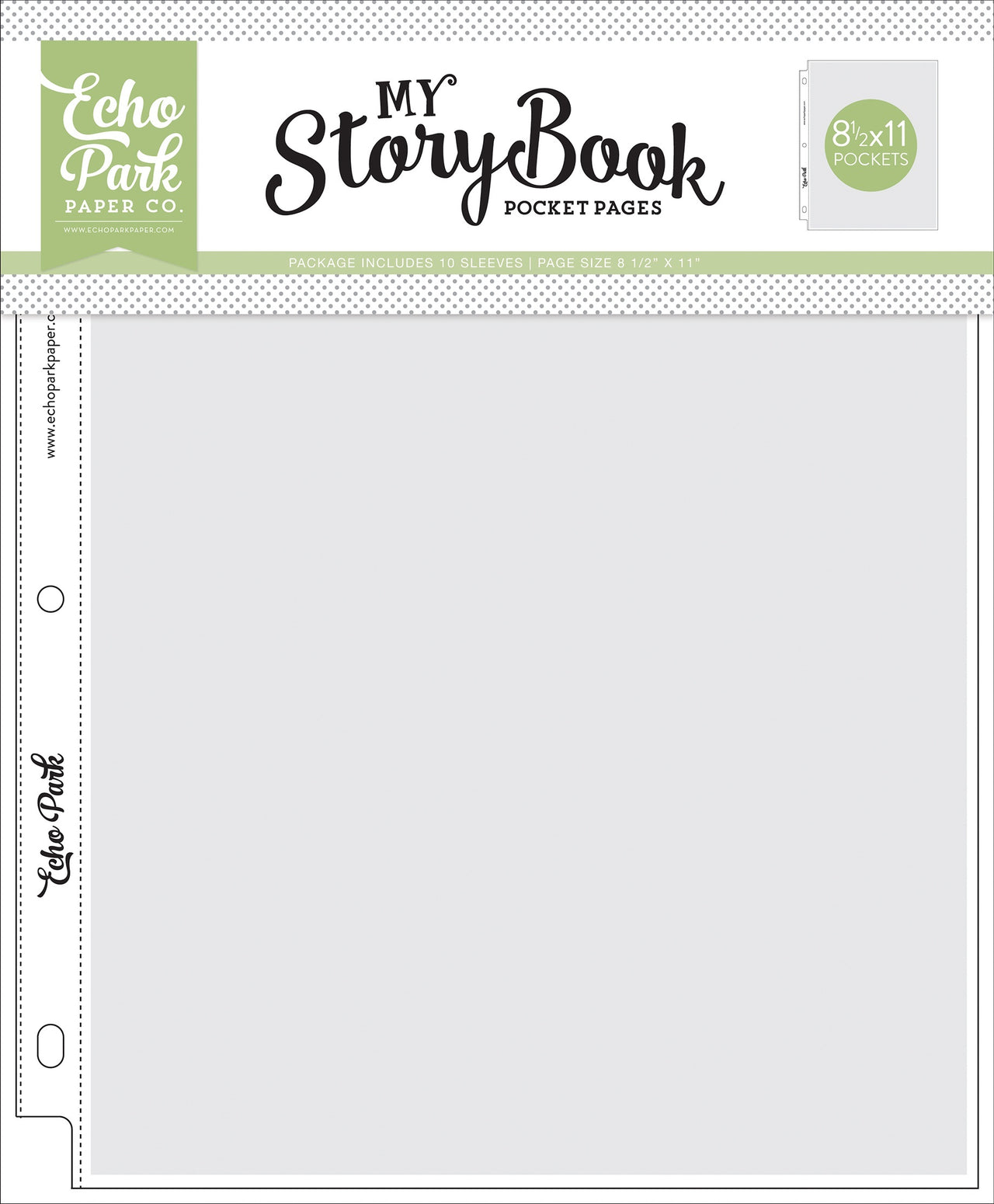 Echo Park Paper My Story Book Album Pocket Pages 8.5"X11" 10/Pkg - Single Opening