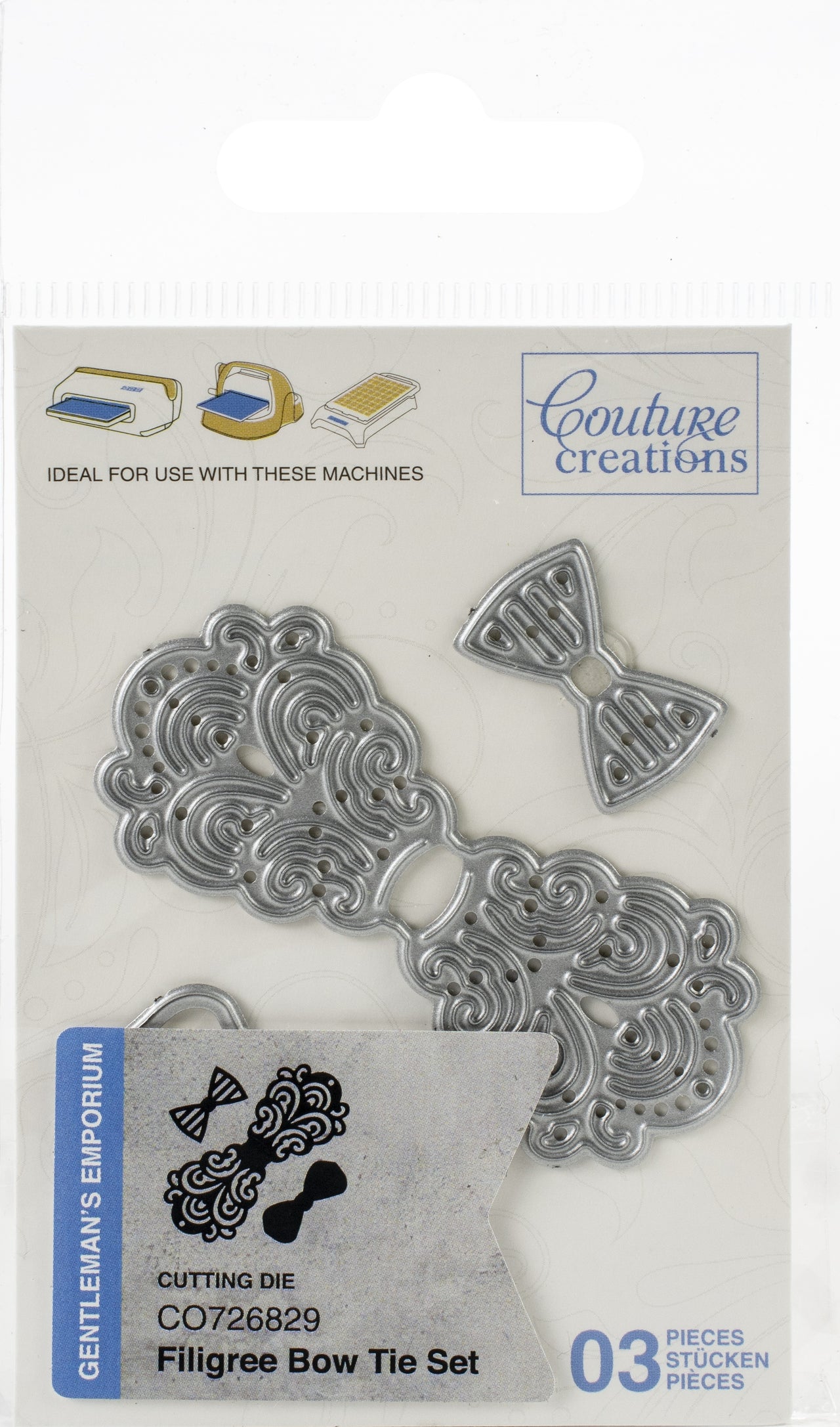 Artdeco Creations Couture Creations Gentlemans Emporium Mini Die - Filigree Bow Tie 1.9"X1.9"