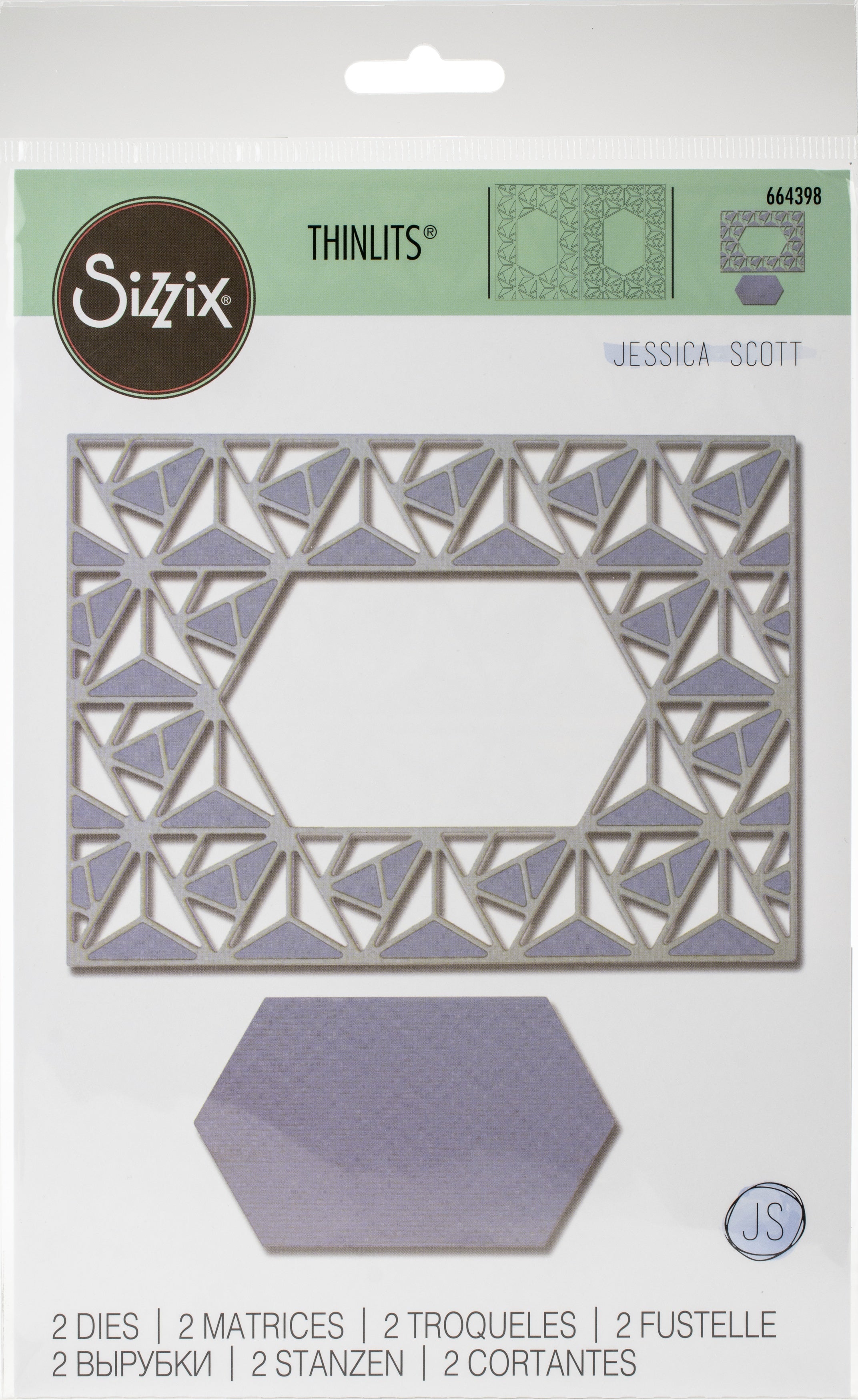 Sizzix Thinlits Dies By Jessica Scott 2/Pkg - Geo Lattice Frame