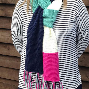Tunisian Colour Block Scarf