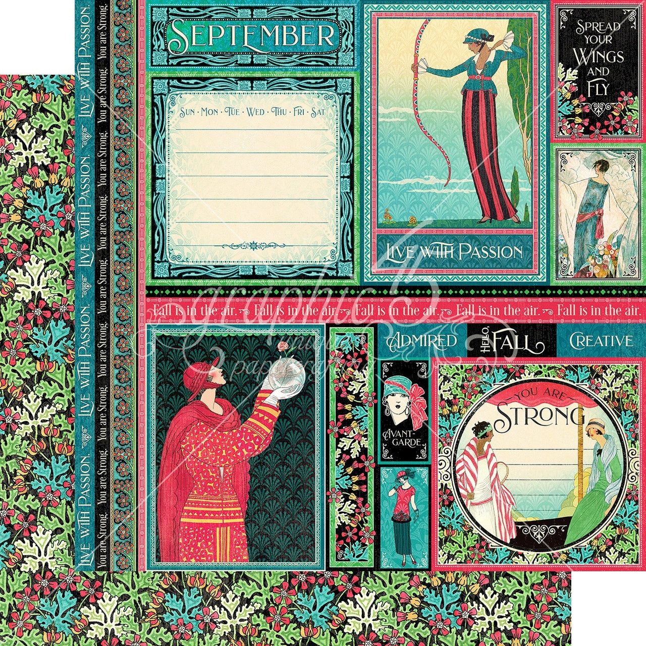 Graphic 45 Fashion Forward Double-Sided Cardstock 12"X12" 25/Pkg - September