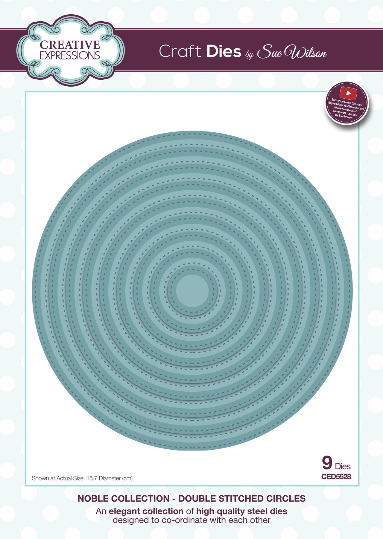 Creative Expressions Craft Dies By Sue Wilson - Noble-Double Stitched Circles