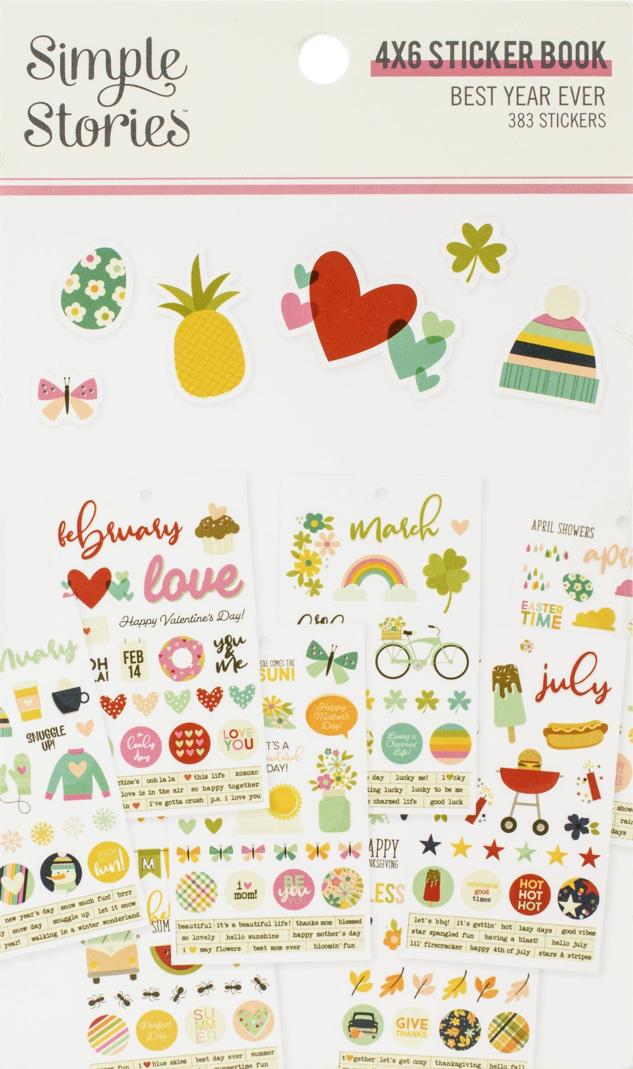 Simple Stories Best Year Ever Stickers 4"X6" 12/Pkg - 619662