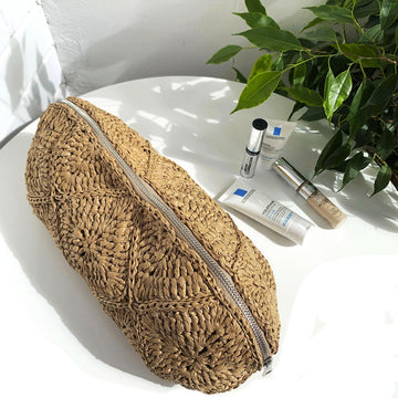 Raffia Cosmetic Bag