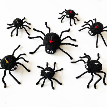 Spiders on Cobweb Crochet pattern Halloween wall decoration Crochet cross spiders Spooky decor Crochet web