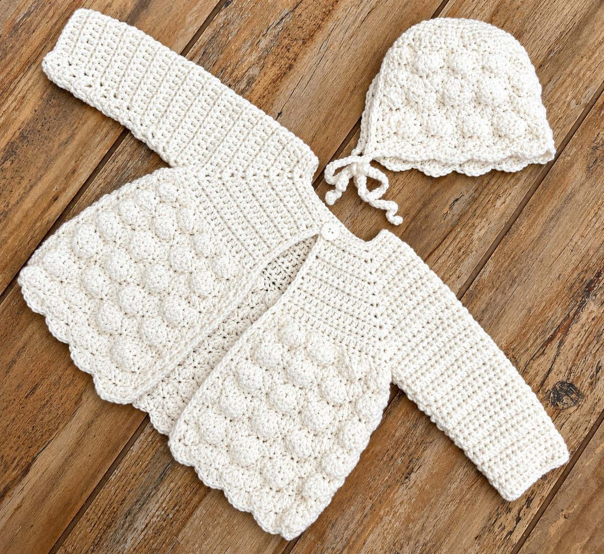 Baby Cardigan and Bonnet Crochet Pattern