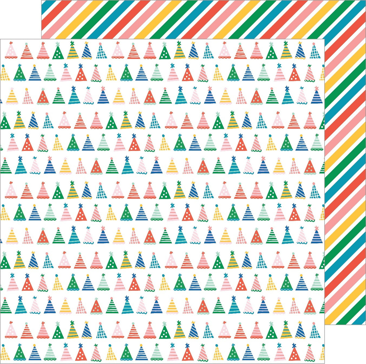 American Crafts Happy Cake Day Double-Sided Cardstock 12"X12" 25/Pkg - Party Hats
