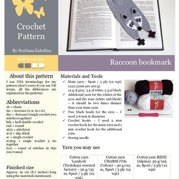201 Raccoon Bookmark or decor