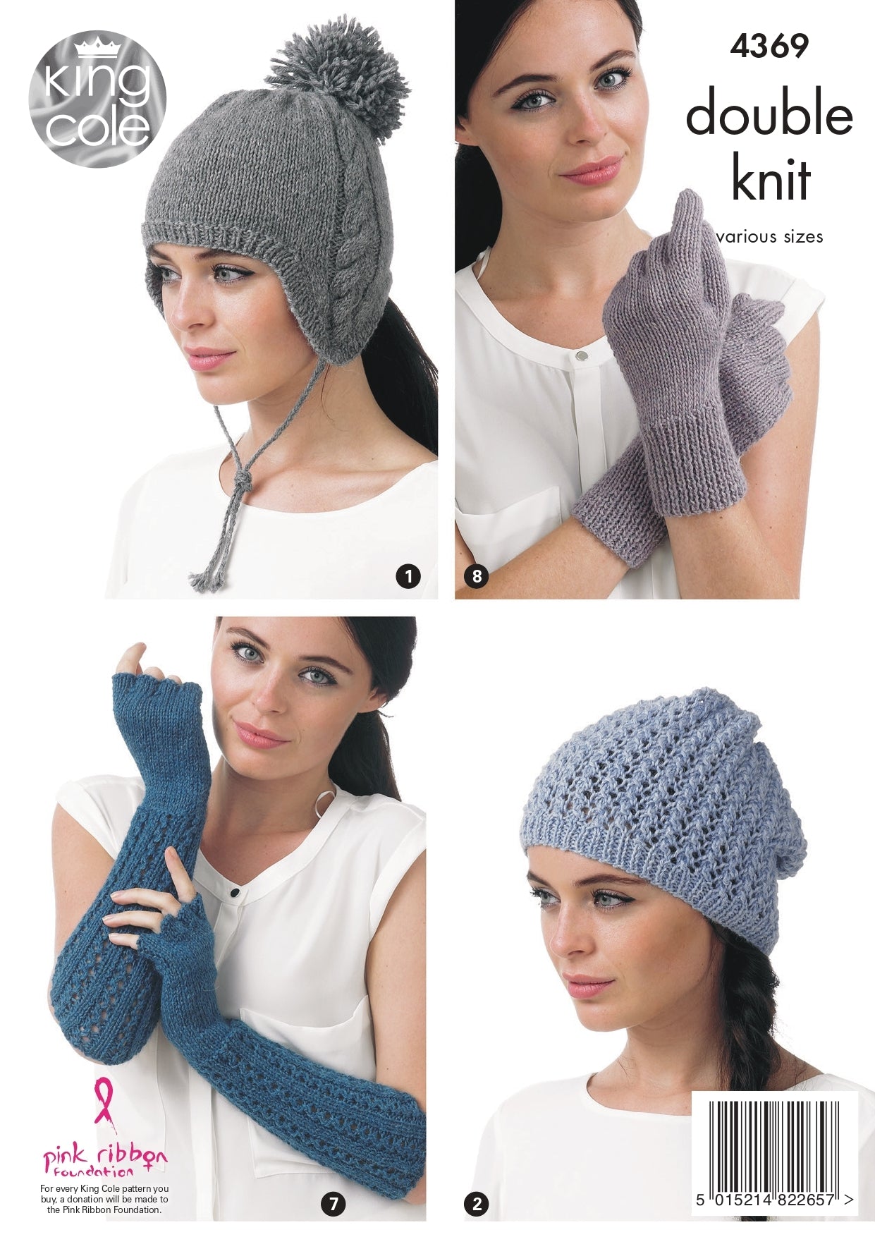 Hats, Triangular Neck Scarf, Shawl Collar Neck Warmer, Polo Neck Warmer, Socks, Gloves & Fingerless Gloves in King Cole Baby Alpaca DK - 4369 - Downloadable PDF