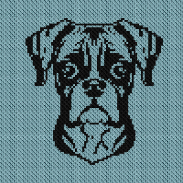 Boxer Dog Blanket C2C Crochet Pattern