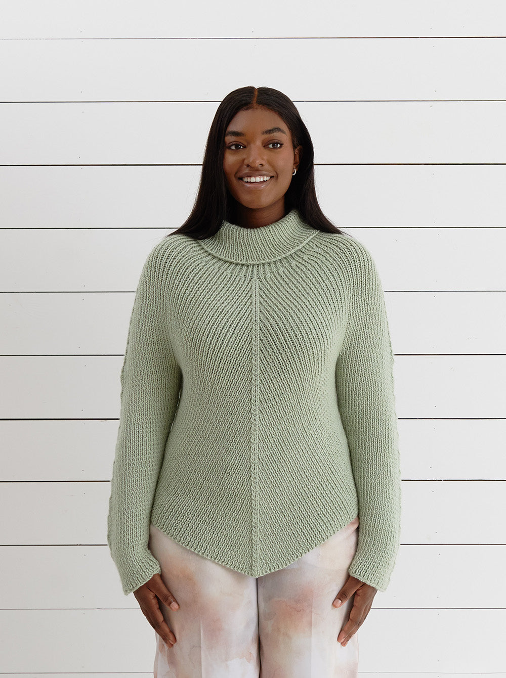 Shaped Edge Jumper - Knitting Pattern For Women in Debbie Bliss Cashmerino Aran