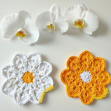 Daisy Coasters - Beginner-friendly Crochet Pattern / Margerite Untersetzer