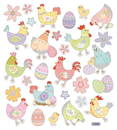 Tattoo King Sticker King Stickers - Spring Chickens, Glitter