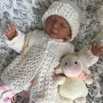 Lacy Cardi & Hat for preemies