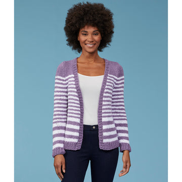 Marblemount Cardigan - Knitting Pattern For Women in Tahki Yarns Hatteras by Tahki Yarns