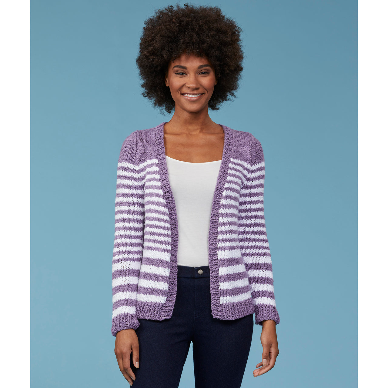 Marblemount Cardigan - Knitting Pattern For Women in Tahki Yarns Hatteras by Tahki Yarns