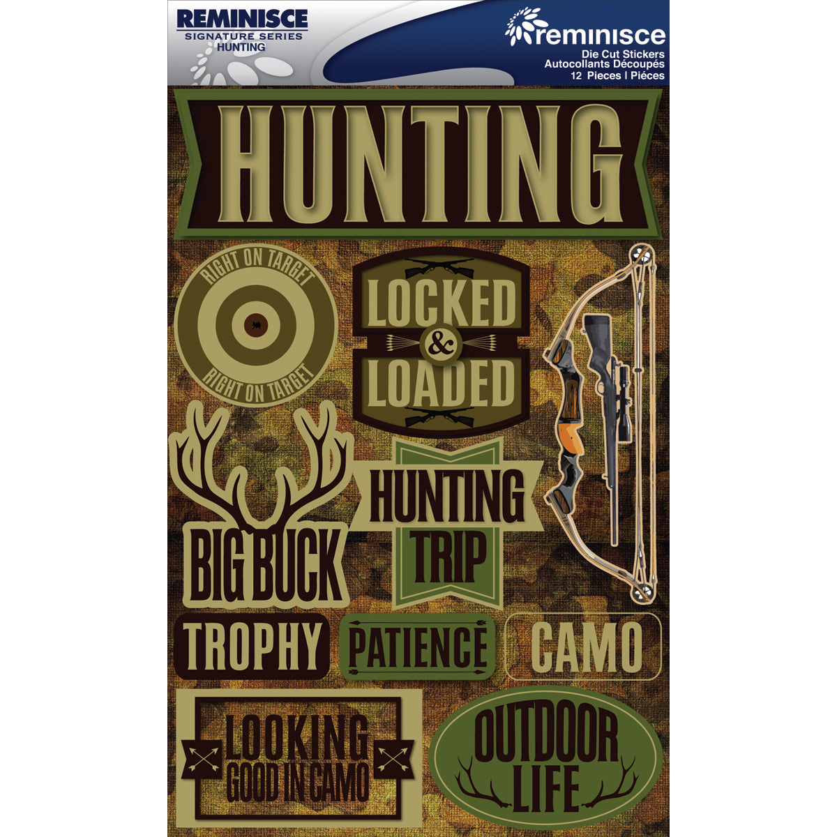 Reminisce Signature Series Dimensional Stickers 4.5"X6" - Hunting