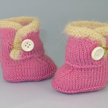 Baby Fur Trim One Button Booties (Bootees)
