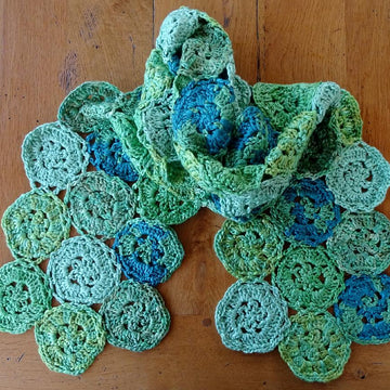 Swirling seas crochet scarf