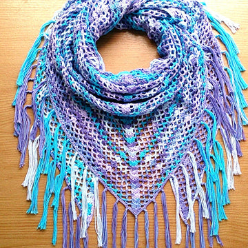 Multicolor ray shawl