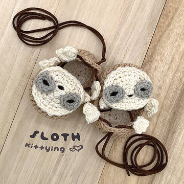 Sloth Preemie / Doll Shoes Tie Sandals by Kittying