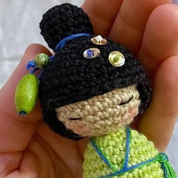 Japanese Doll & Cherry Blossom Crochet Pattern