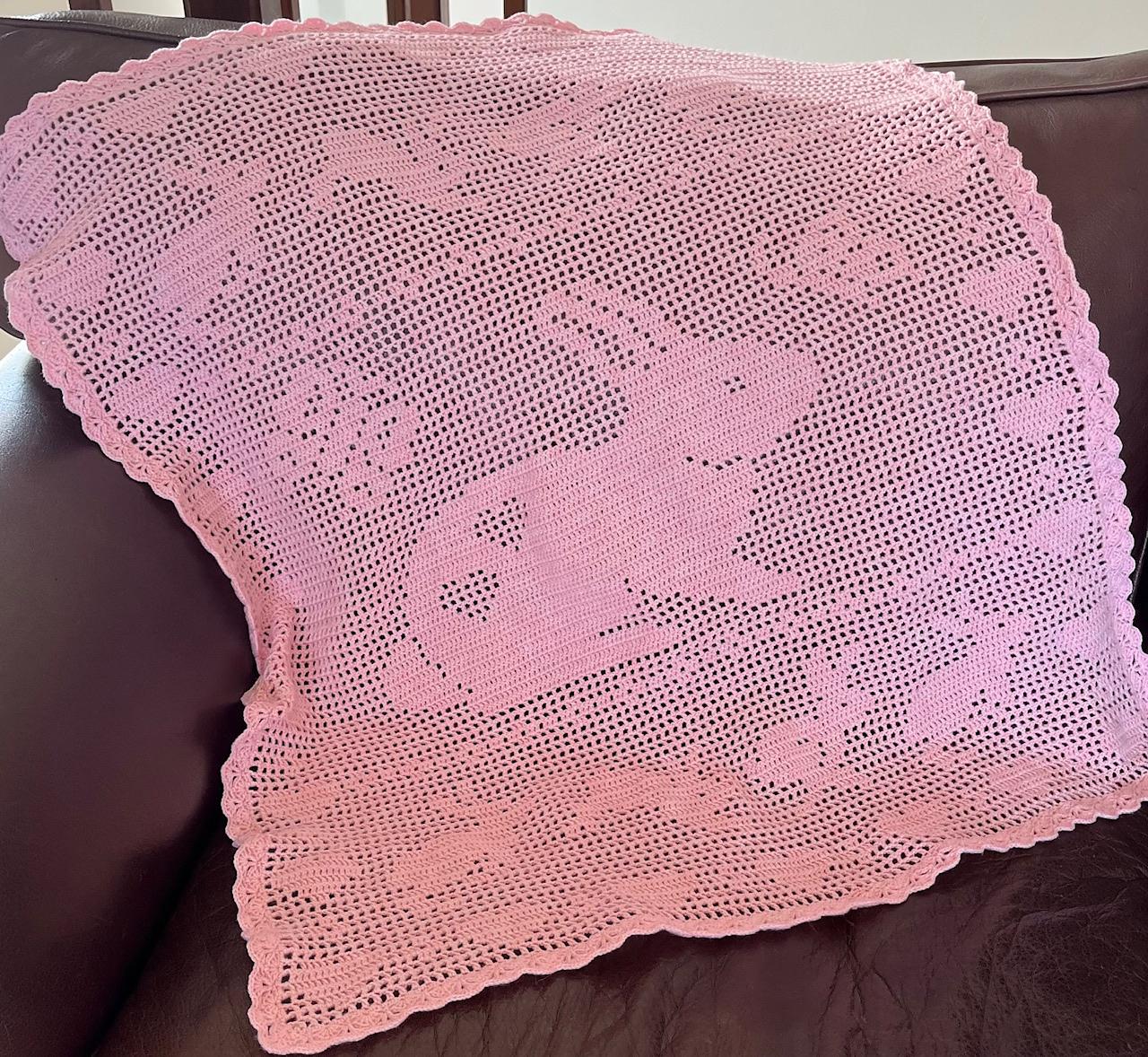 Bunny Baby Blanket Filet Graph