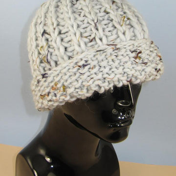 Super Chunky Moss Stitch Cuff Fishermans Rib Beanie Hat