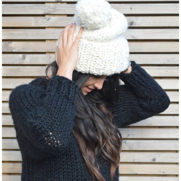 Tinsel Pompom Beanie