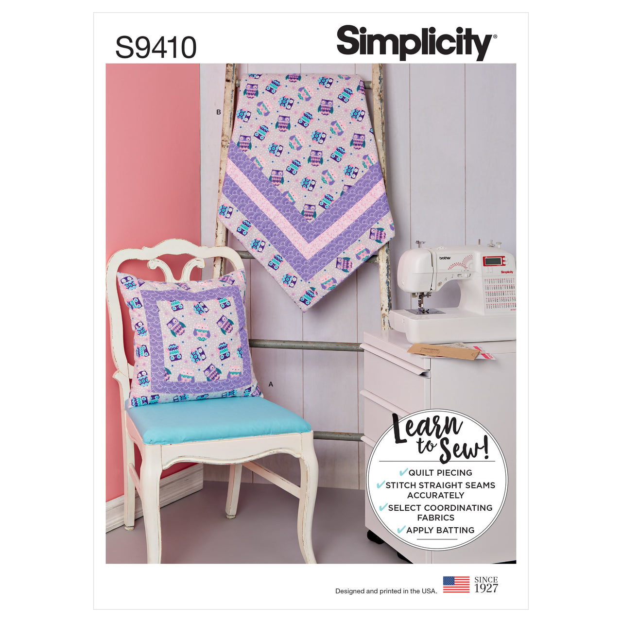 Simplicity Learn-to-Sew Quilted Blanket and Pillow S9410 - Sewing Pattern