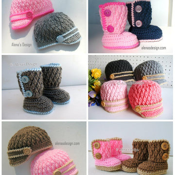 Two-Button Baby Booties Set