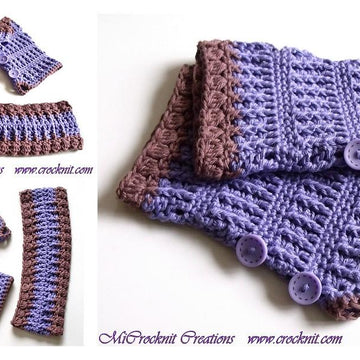LILAC Mittens AND Headband