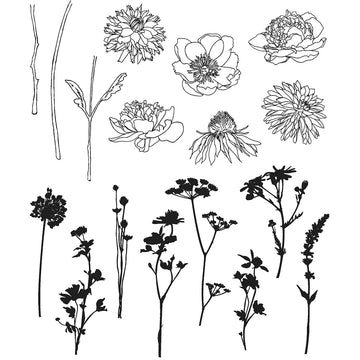 Stampers Anonymous Tim Holtz Cling Stamps 7"X8.5" - Mini Bouquet