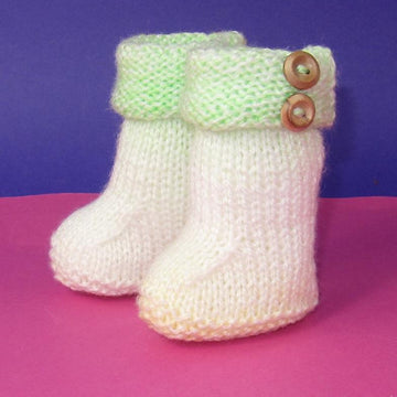 Easy Baby Double Cuff Marble Booties