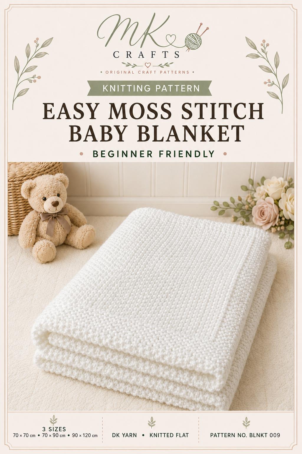 Easy Moss stitch baby blanket