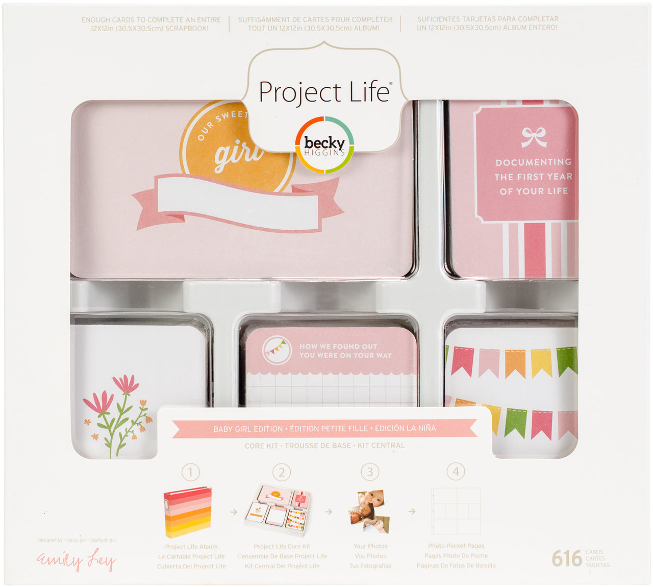 American Crafts Project Life Core Kit - Baby Girl, 616/Pkg