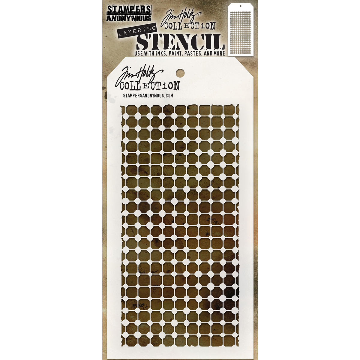 Stampers Anonymous Tim Holtz Layered Stencil 4.125"X8.5" - Grid Dot