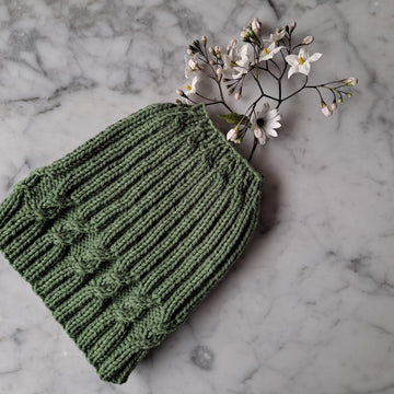 Simple Cable Messy Bun Hat