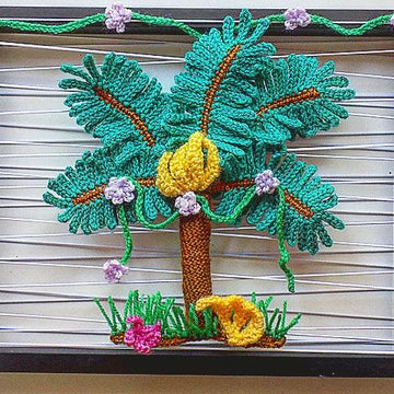 Crochet Palm Tree Wall Art Pattern | Tropical Botanical Decor