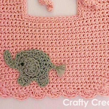 Baby Bib with Elephant Appliqué