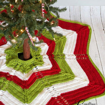 Classic Cable Star Christmas Tree Skirt