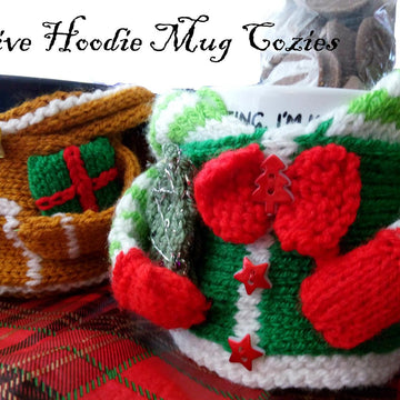 Festive Hoodie Mug Cozies Santa Elf Snowman Gingie